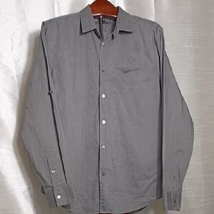 John Varvatos Men's‎ Gray  Button Down Long Sleeve Shirt Size L